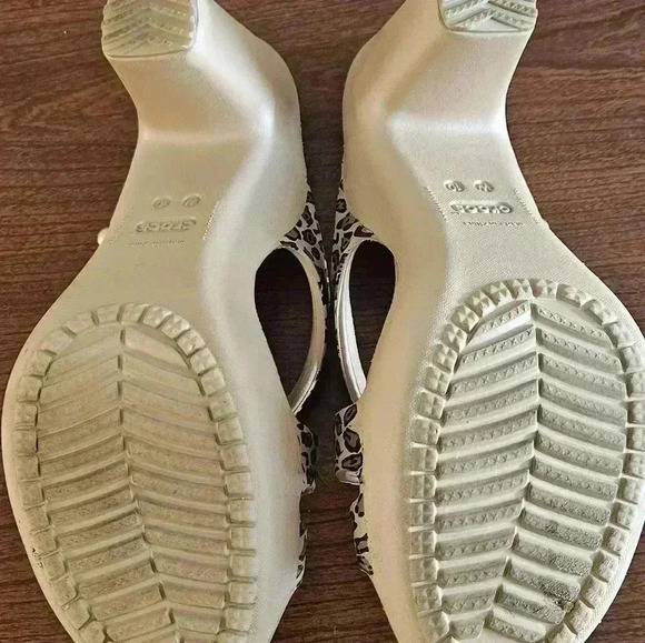 Crocs Women’s Leopard Print Lightweight Comfortable Open Toe Heels Size 10 - Picture 13 of 13